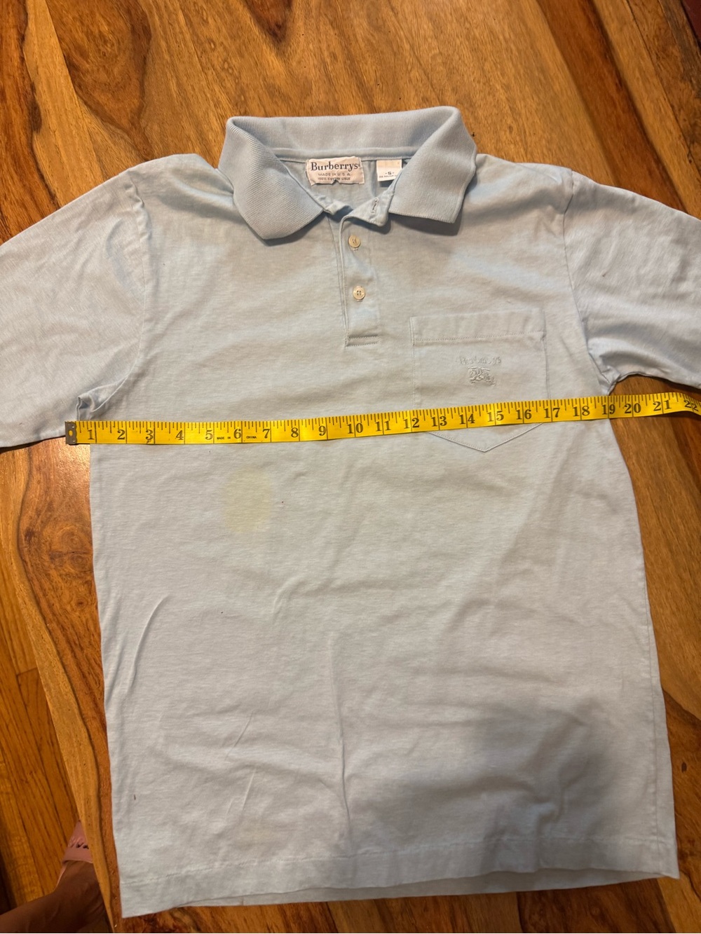 Burberry cotton Light Blue Polo Shirt size S men authentic - Picture 7 of 10